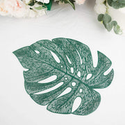 6 pcs 18" Tropical Monstera Leaf Metallic Vinyl Placemats