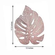 6 pcs 18" Tropical Monstera Leaf Metallic Vinyl Placemats