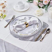 6 pcs 18" Tropical Monstera Leaf Metallic Vinyl Placemats