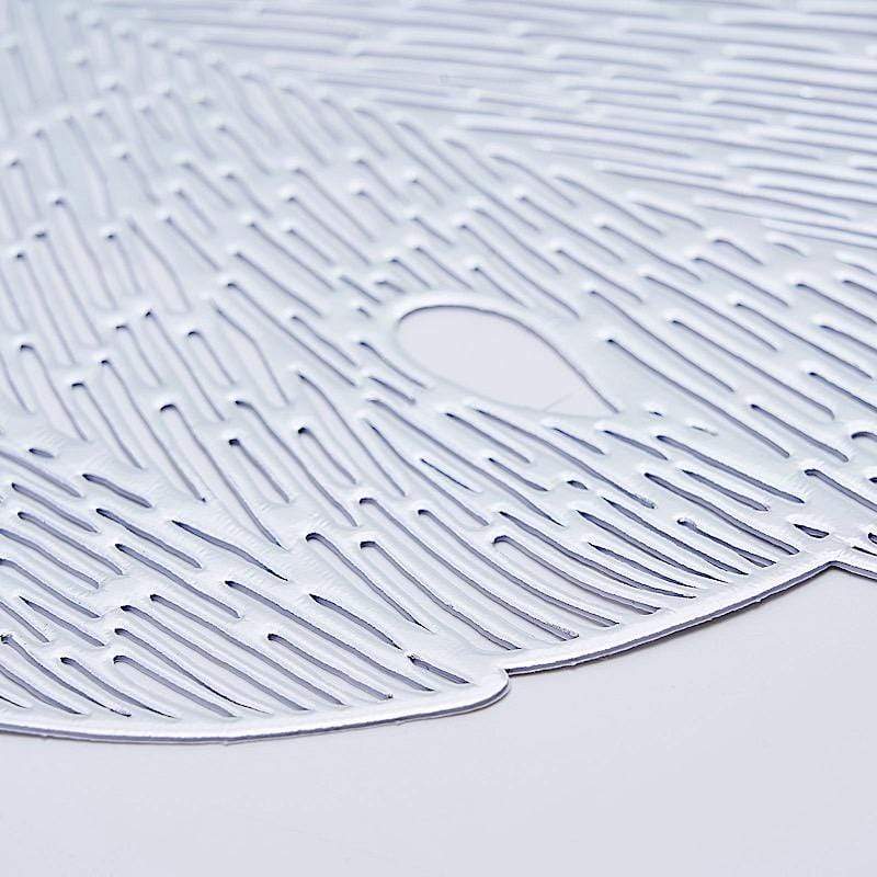 6 pcs 18" Tropical Monstera Leaf Metallic Vinyl Placemats