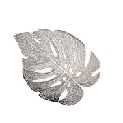 6 pcs 18" Tropical Monstera Leaf Metallic Vinyl Placemats PLMAT_VIN14_GOLD