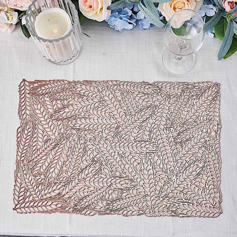 6 pcs 18" Wheat Maze Rectangle Vinyl Placemats