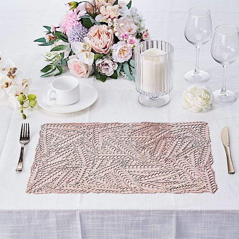 6 pcs 18" Wheat Maze Rectangle Vinyl Placemats