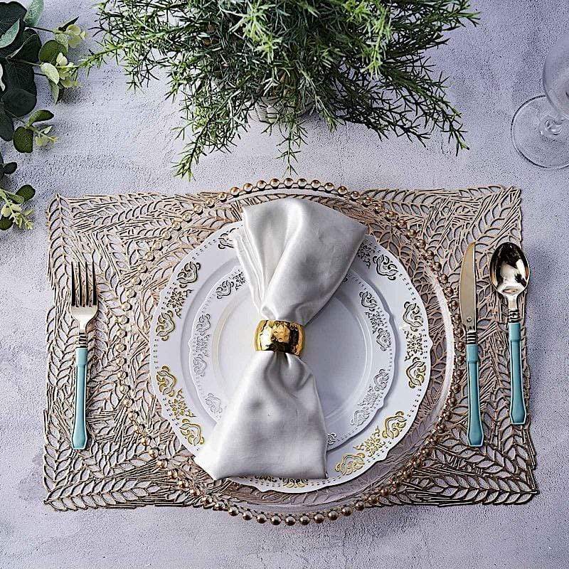 6 pcs 18" Wheat Maze Rectangle Vinyl Placemats