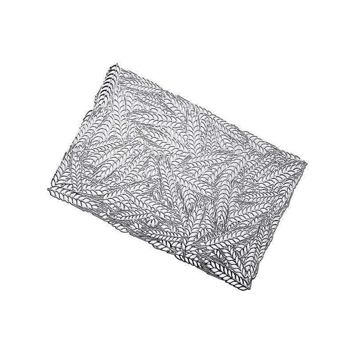 6 pcs 18" Wheat Maze Rectangle Vinyl Placemats PLMAT_VIN16_SILV