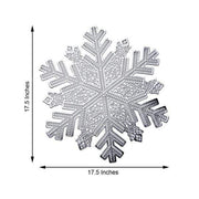 6 pcs 18" wide Snowflake Round Vinyl Placemats - Silver PLMAT_VIN19_SILV