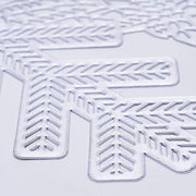 6 pcs 18" wide Snowflake Round Vinyl Placemats - Silver PLMAT_VIN19_SILV