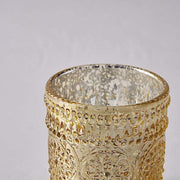 6 pcs 2.5" Mercury Glass Votive Candle Holders with Primrose Design