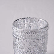 6 pcs 2.5" Mercury Glass Votive Candle Holders with Primrose Design