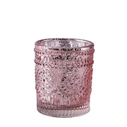 6 pcs 2.5" Mercury Glass Votive Candle Holders with Primrose Design CAND_HOLD_009_S_M054
