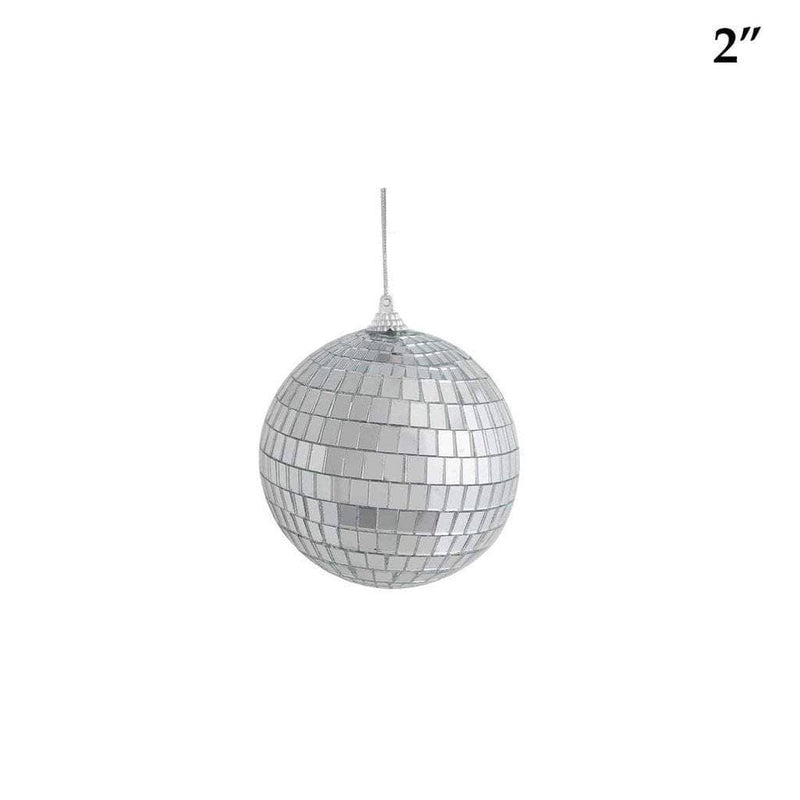 6 pcs 2" wide Glass Mirror Disco Balls Ornaments