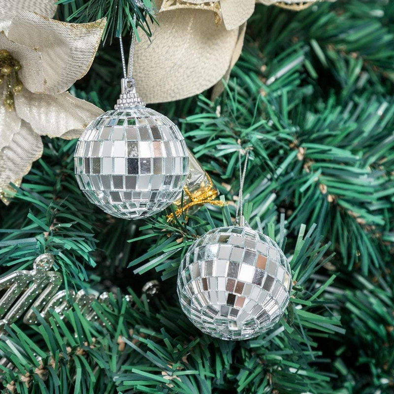 6 pcs 2" wide Glass Mirror Disco Balls Ornaments