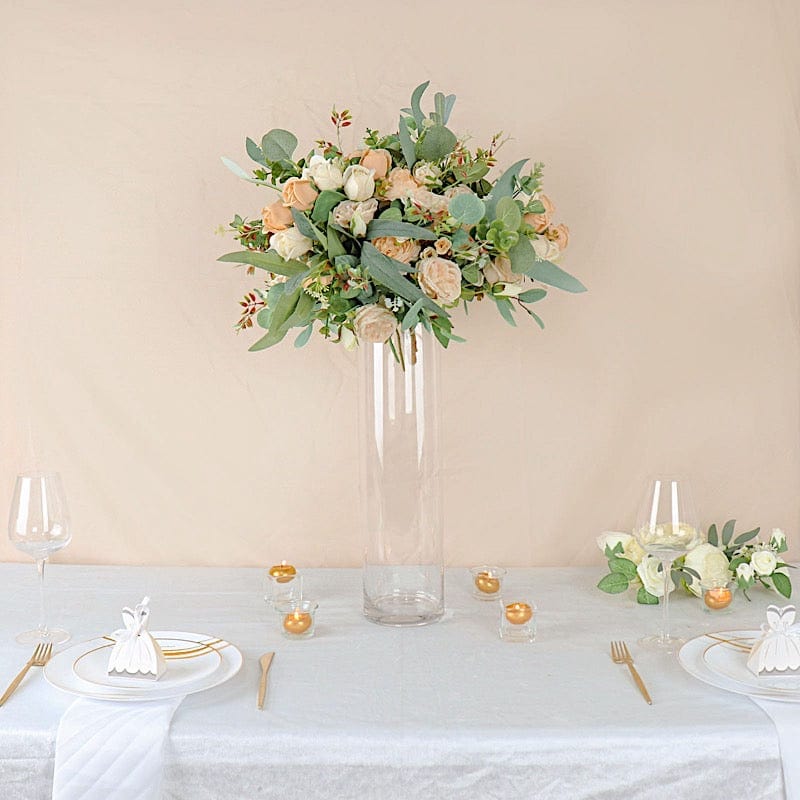 6 pcs 20" tall Cylinder Glass Wedding Centerpieces Vases - Clear VASE_A3_20