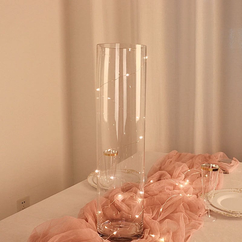 6 pcs 20" tall Cylinder Glass Wedding Centerpieces Vases - Clear VASE_A3_20
