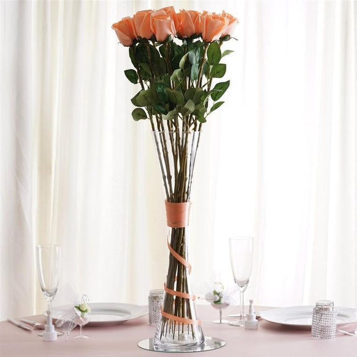 6 pcs 20" tall Hourglass Shaped Glass Wedding Vases - Clear VASE_A9_20