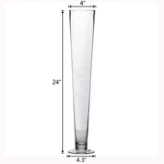 6 pcs 24" tall Trumpet Glass Wedding Vases - Clear VASE_A8_24