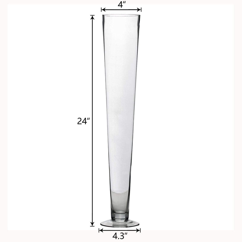 6 pcs 24" tall Trumpet Glass Wedding Vases - Clear VASE_A8_24