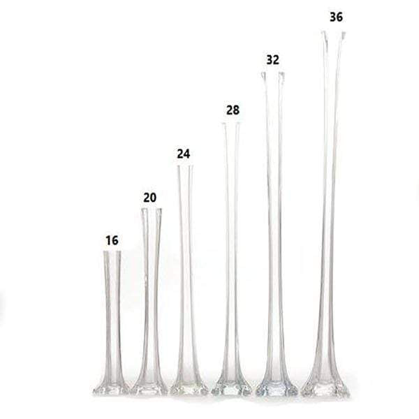 Craft and Party, Pack of 12, Eiffel Tower Vases Centerpiece for Flower, Wedding, Decoration. (28 inch, White)