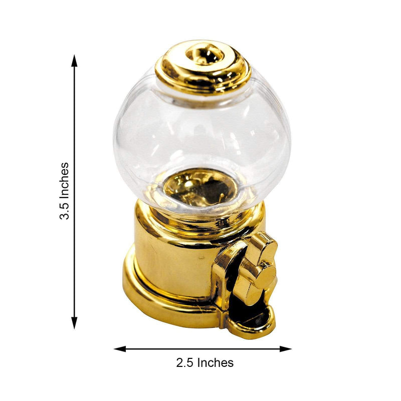 6 pcs 3.5" tall Mini Candy Dispenser Favor Holders - Clear and Gold PLTC_FIL_017_GOLD