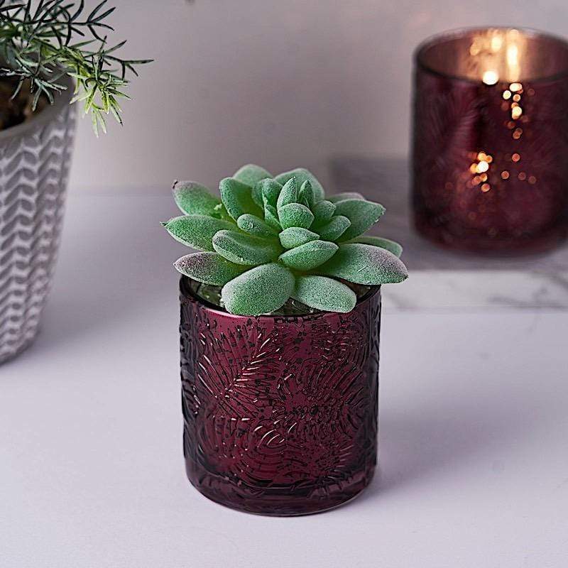succulents in votive holders 6 Pack Shiny Gold Mercury Glass Candle Holders