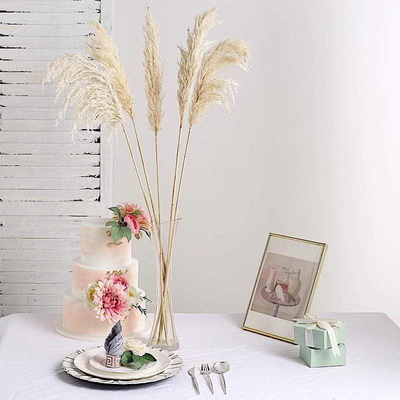 6 pcs 32" Natural Pampas Grass Sprays Dried Plant Stems
