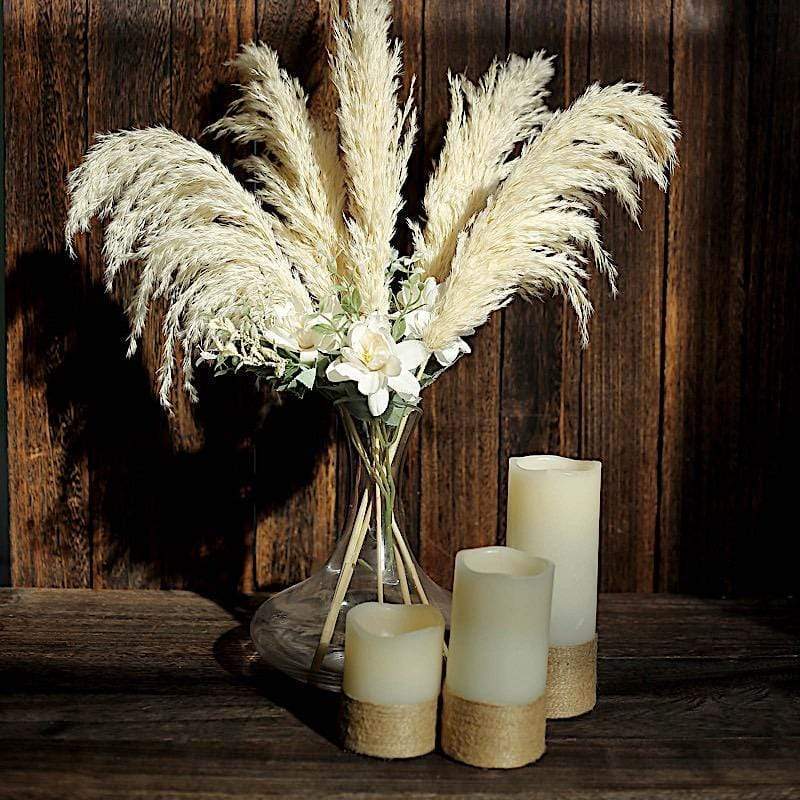 6 pcs 32" Natural Pampas Grass Sprays Dried Plant Stems