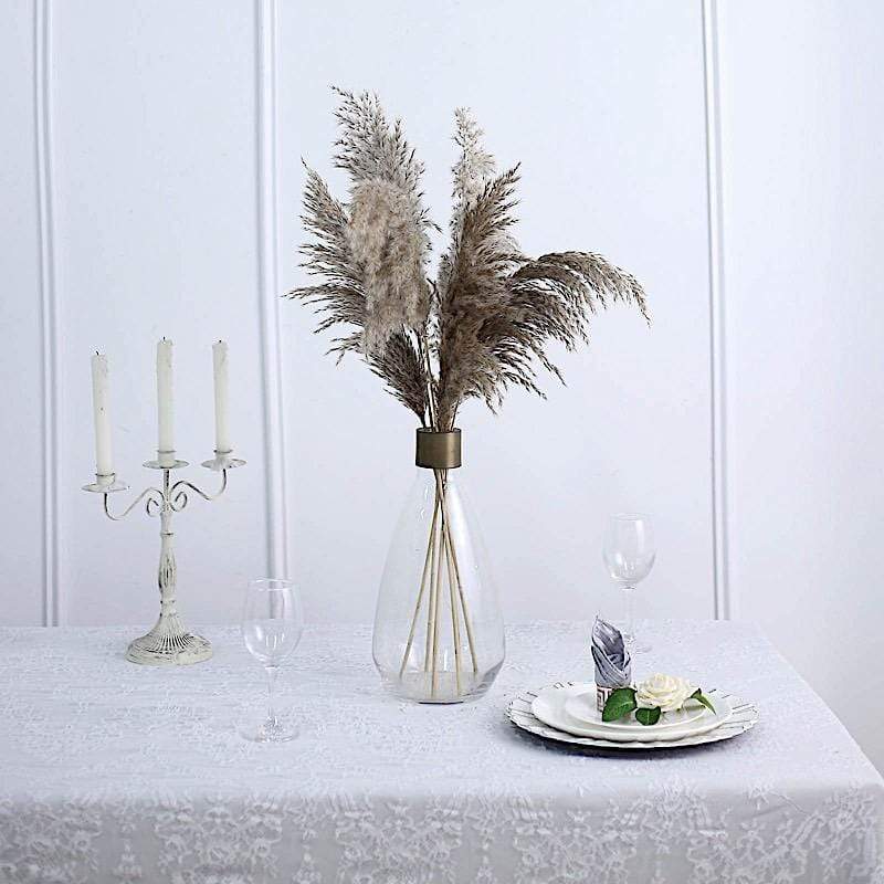 6 pcs 32" Natural Pampas Grass Sprays Dried Plant Stems