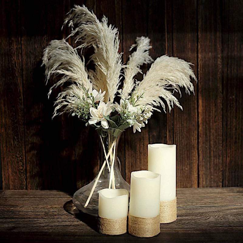6 pcs 32" Natural Pampas Grass Sprays Dried Plant Stems