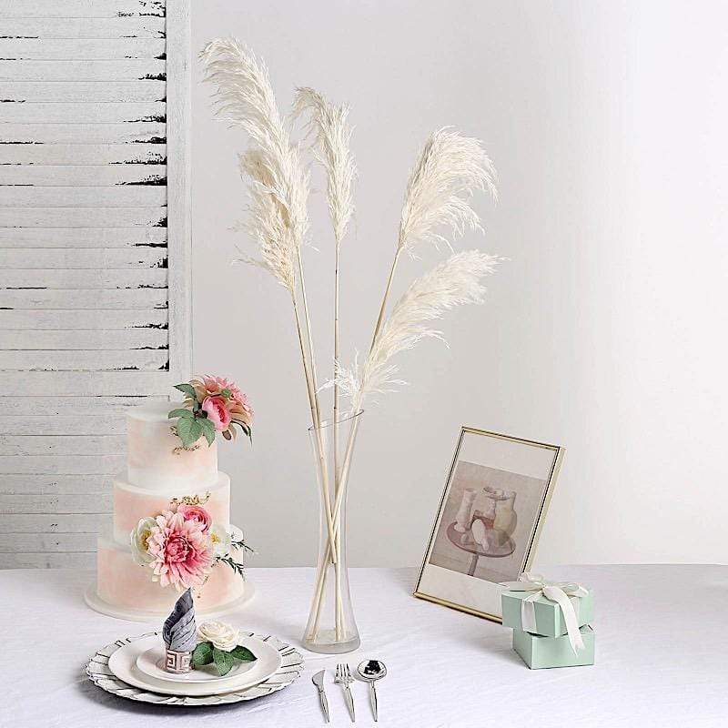 6 pcs 32" Natural Pampas Grass Sprays Dried Plant Stems