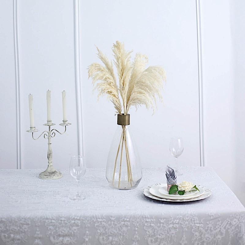 6 pcs 32" Natural Pampas Grass Sprays Dried Plant Stems