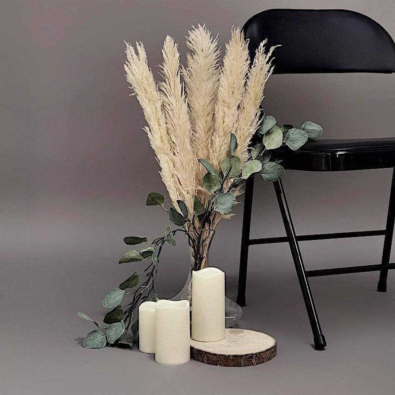 6 pcs 49" Natural Pampas Grass Sprays Dried Plant Stems