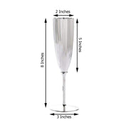6 pcs 5 oz Premium Metallic Plastic Champagne Flutes - Disposable Tableware
