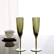 6 pcs 5 oz Premium Metallic Plastic Champagne Flutes - Disposable Tableware