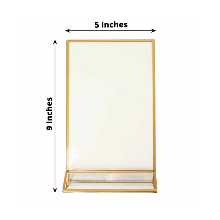 Balsacircle 6 Clear Gold 5x9 inch Freestanding Table Sign Holders Acrylic Display Stands Party Decorations