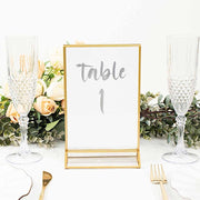 6 pcs 5"x9" Acrylic Freestanding Table Sign Holders - Gold and Clear FAV_BOARD05_5X7_CLRGD