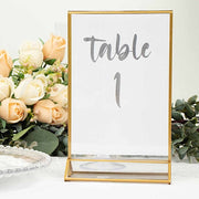 6 pcs 5"x9" Acrylic Freestanding Table Sign Holders - Gold and Clear FAV_BOARD05_5X7_CLRGD