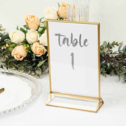 6 pcs 5"x9" Acrylic Freestanding Table Sign Holders - Gold and Clear FAV_BOARD05_5X7_CLRGD