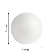 6 pcs 6" Foam Balls Crafts DIY Arts Wholesale Supplies - White FOAM_BALL_06