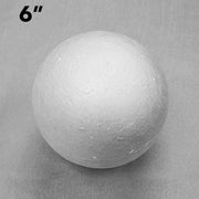 6 pcs 6" Foam Balls Crafts DIY Arts Wholesale Supplies - White FOAM_BALL_06