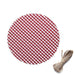 6 pcs 6" Gingham Polyester Checkered Fabric Jar Covers FAV_FAB_CHK_6_RED