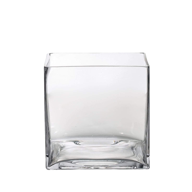 6 pcs 6" tall Glass Cube Wedding Centerpieces Vases - Clear VASE_A5