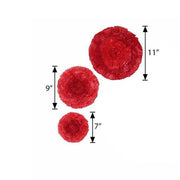 6 pcs 7" 9" 11" wide Large Carnations Tissue Paper Flowers