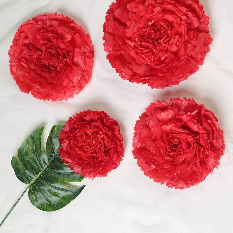 6 pcs 7" 9" 11" wide Large Carnations Tissue Paper Flowers