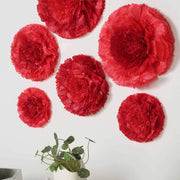 6 pcs 7" 9" 11" wide Large Carnations Tissue Paper Flowers