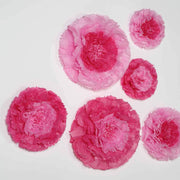 6 pcs 7" 9" 11" wide Large Carnations Tissue Paper Flowers