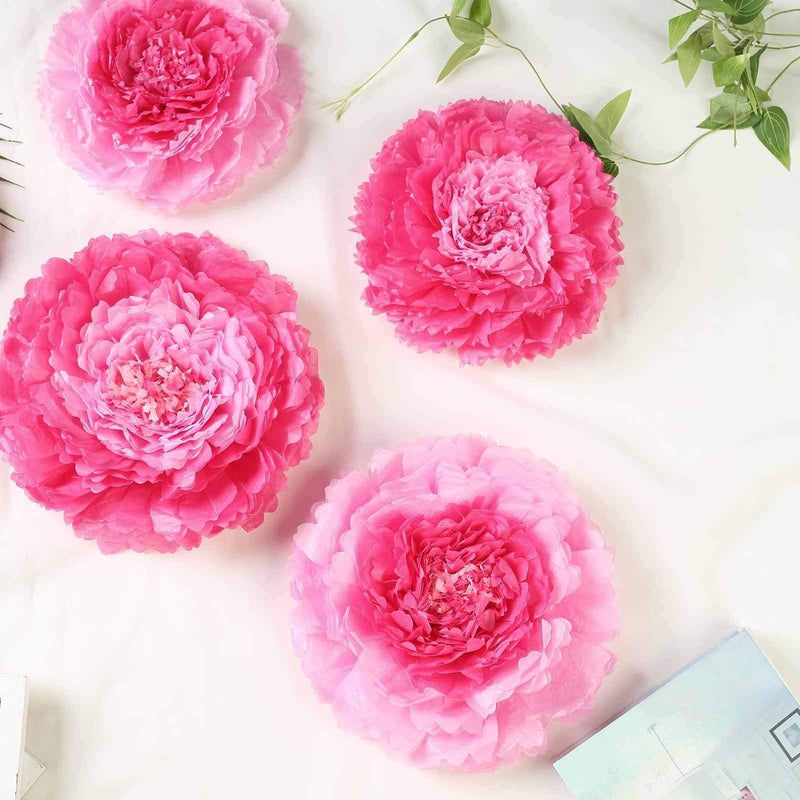6 pcs 7" 9" 11" wide Large Carnations Tissue Paper Flowers