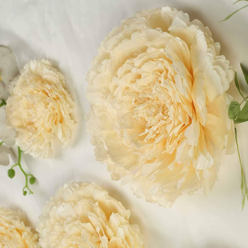 6 pcs 7" 9" 11" wide Large Carnations Tissue Paper Flowers