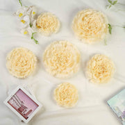 6 pcs 7" 9" 11" wide Large Carnations Tissue Paper Flowers