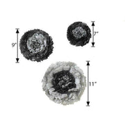 6 pcs 7" 9" 11" wide Large Carnations Tissue Paper Flowers