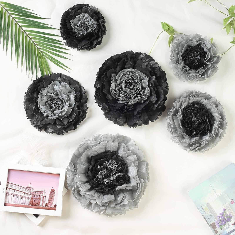 6 pcs 7" 9" 11" wide Large Carnations Tissue Paper Flowers
